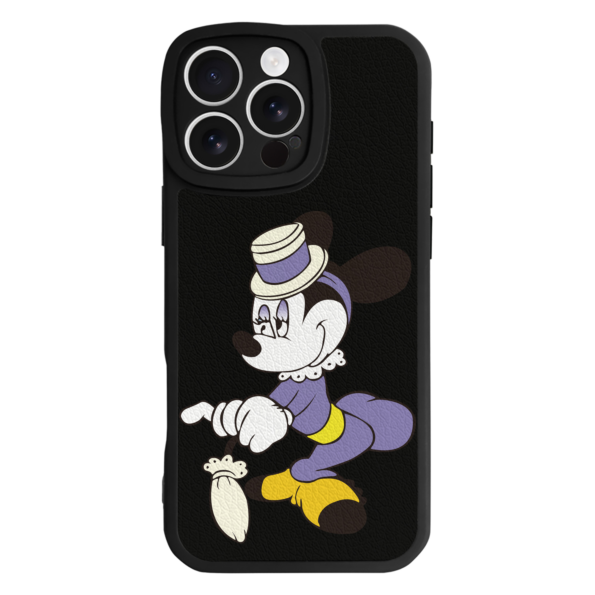 （画像用） ミッキーマウス Mickey Mouse 【iPhone 16シリーズ対応】シリコンスマホケース（レザー調） 材質：シリコン